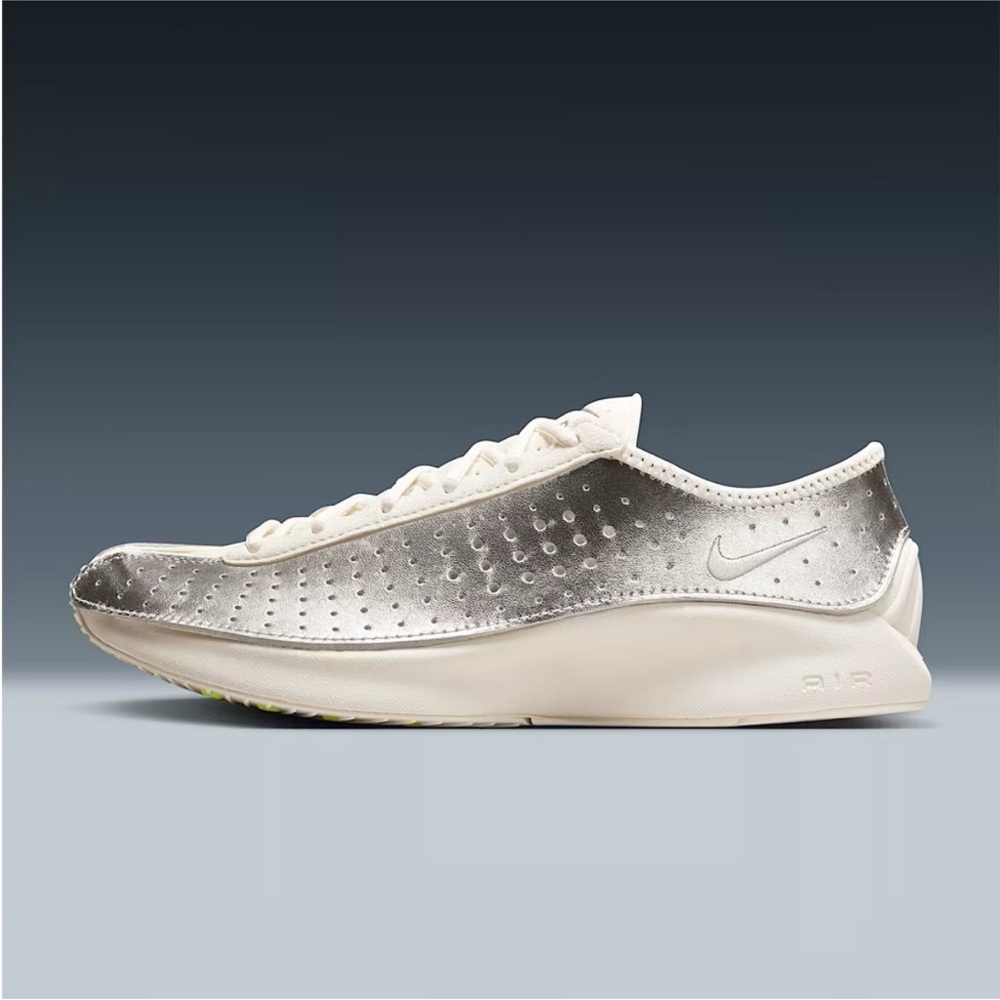 Nike Women's Metallic Silver and White Athletic Shoes